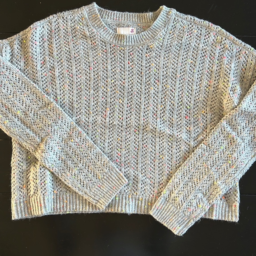 Sweater (cropped) - grey with NEON flecks!